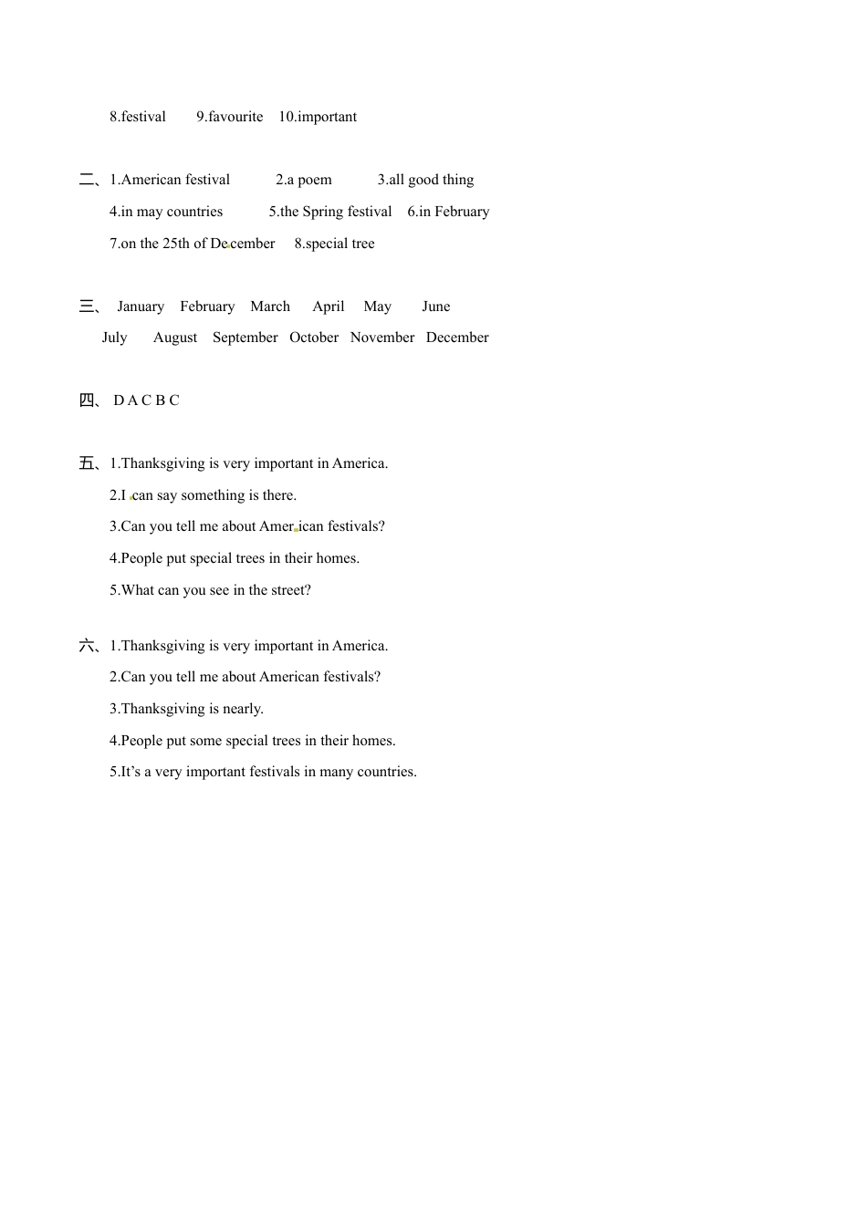 六年级上册英语一课一练-Module 4 Unit 1 Thanksgiving is very important in the US外研一起（word，含答案）.doc_第3页