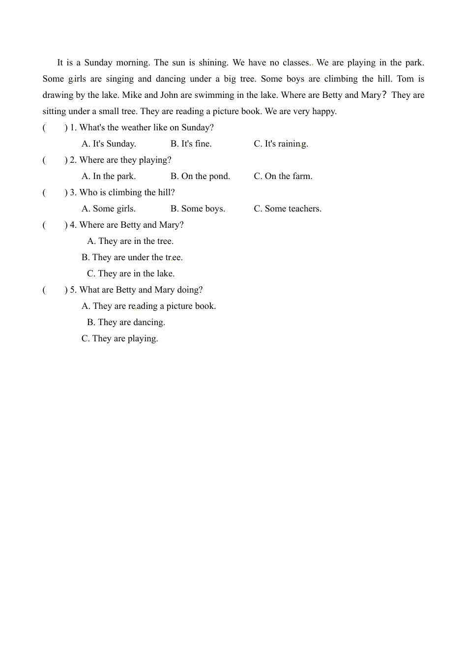 六年级下册英语一课一练－Module3 Unit2 The cows are drinking water∣外研社（三起）（含答案）.doc_第3页