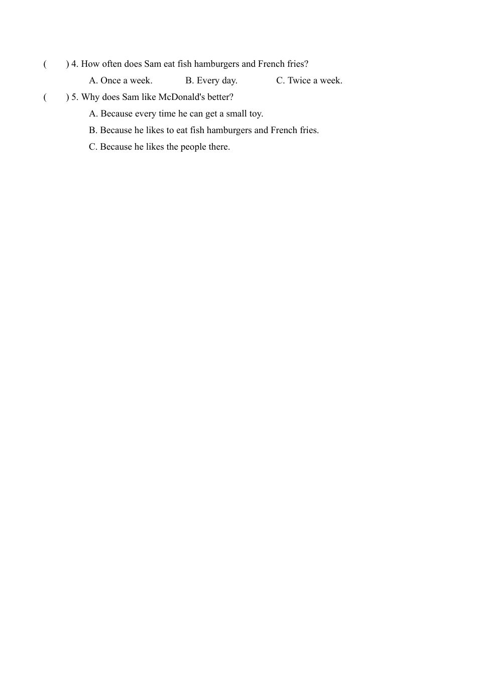 六年级下册英语一课一练－Module1 Unit 2 What do you want to eat∣外研社（三起）（含答案）.doc_第3页