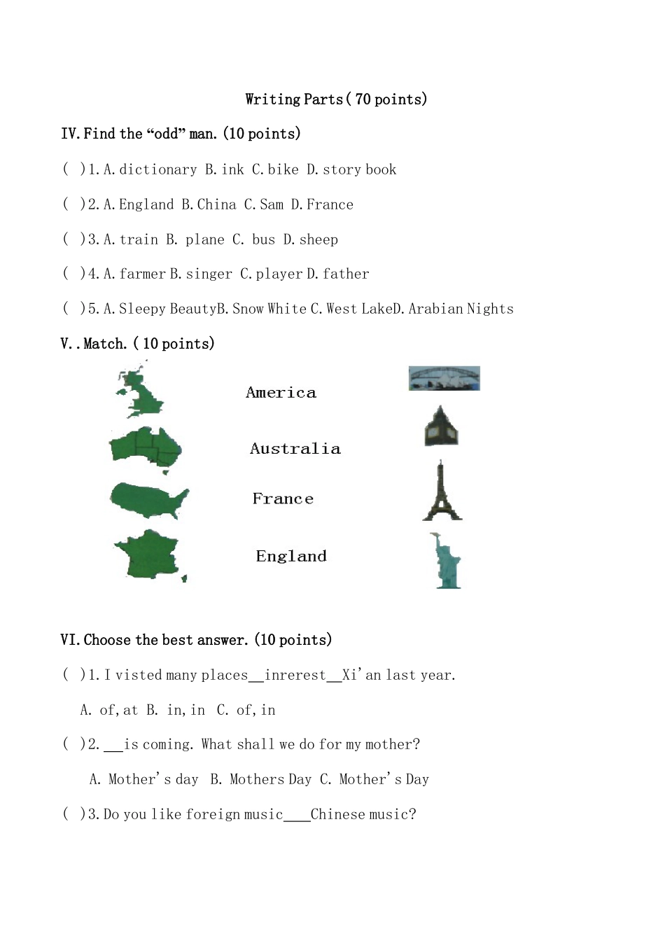 PEP人教版小学英语六年级下学期期末测试卷8.doc_第2页