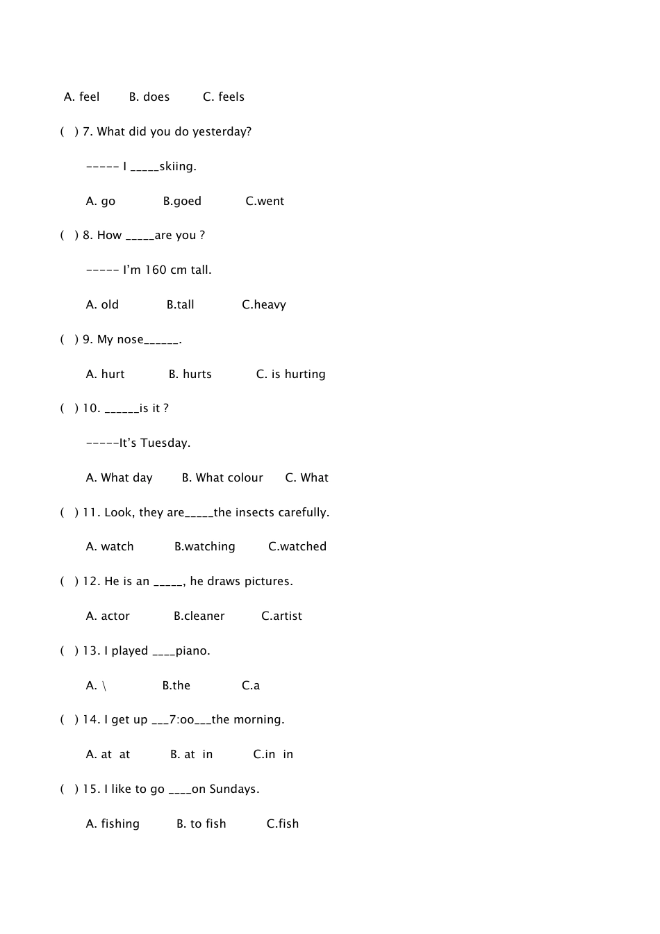 PEP人教版小学英语六年级下学期期末测试卷4.doc_第3页