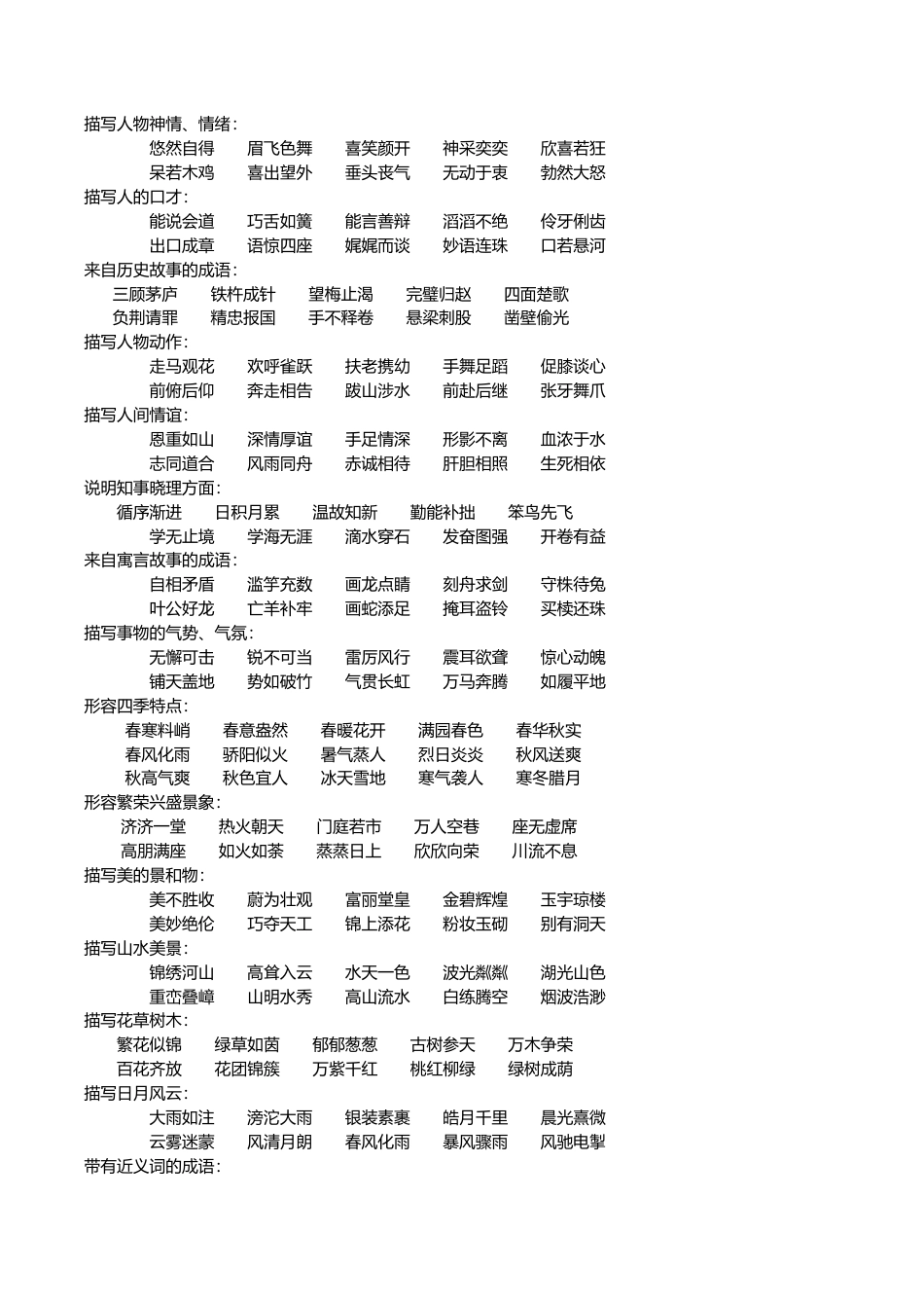 北师大版小学六年级语文古诗成语积累复习资料.doc_第3页