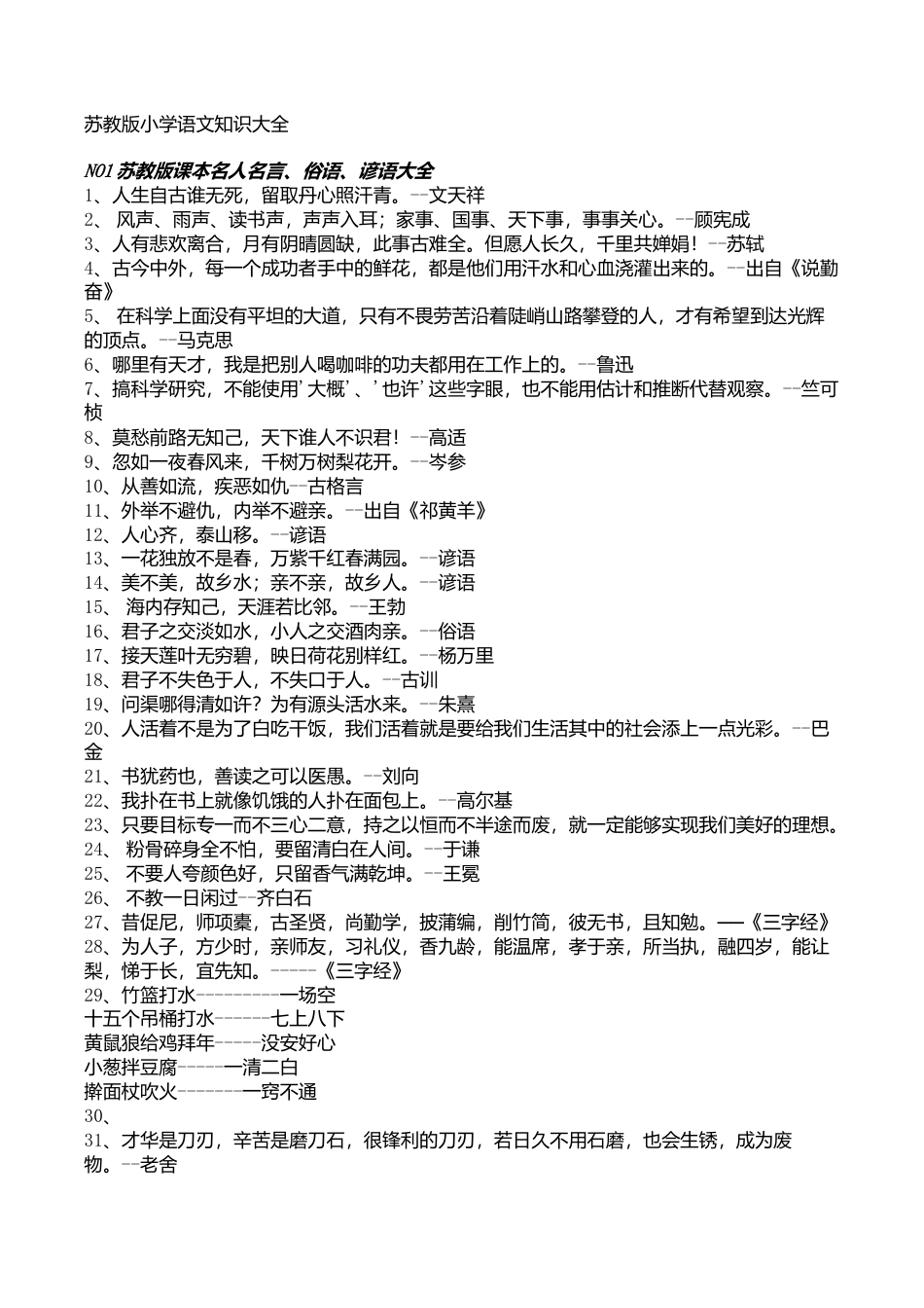 苏教版小学语文知识大全 28页.doc_第1页