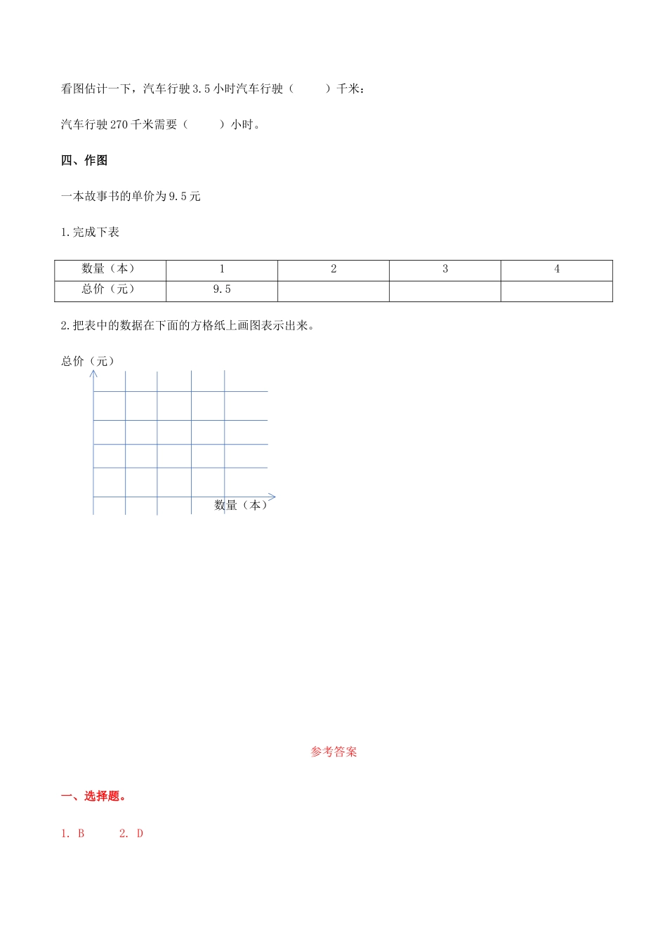 六年级数学下册第3单元第2课时 正比例的图像（同步练习）冀教版.docx_第2页
