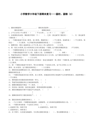六年级下数学一课一练-、圆锥-人教新课标（带解析）.docx