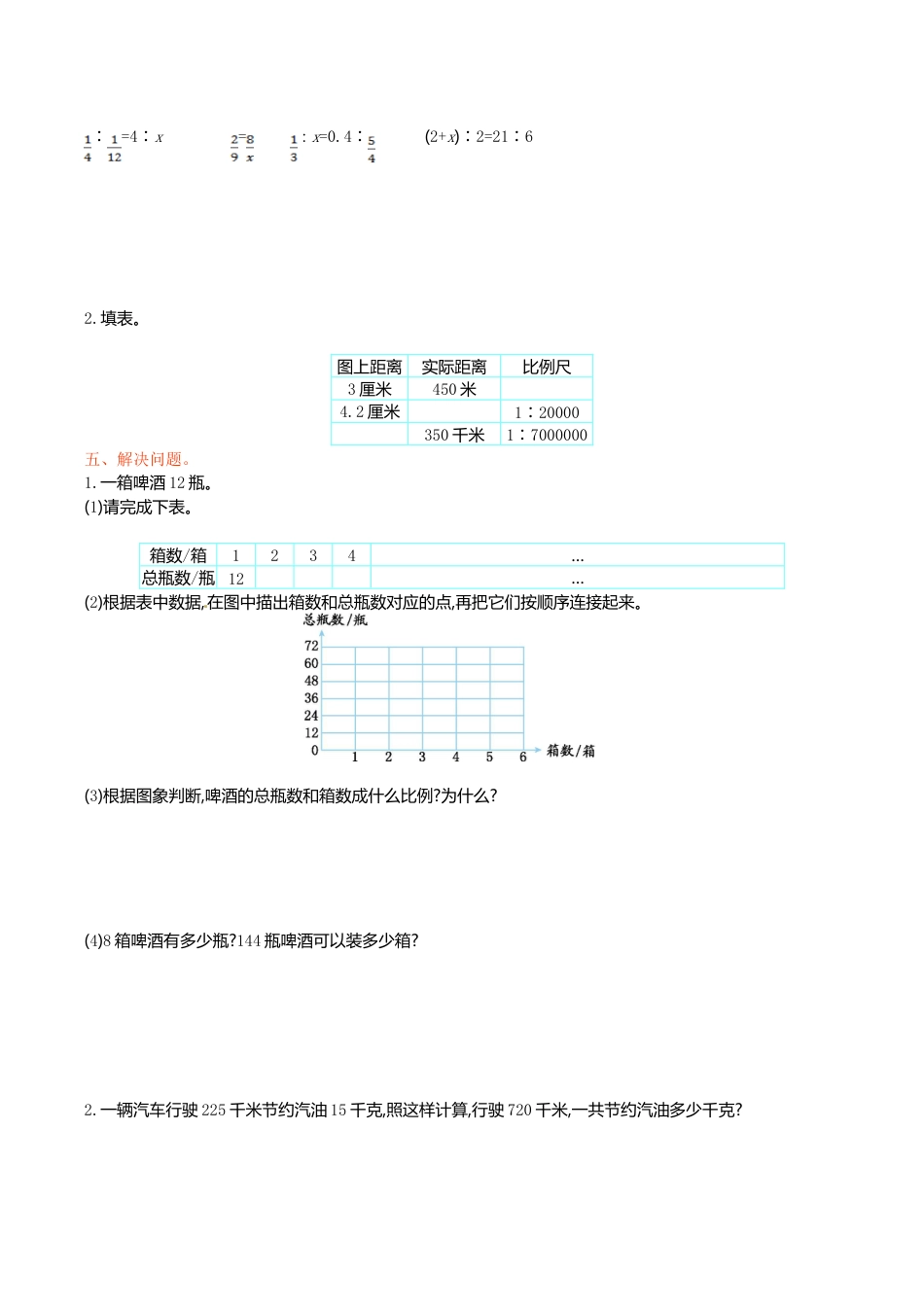 人教新课标数学六年级下学期第4单元测试卷1.doc_第2页