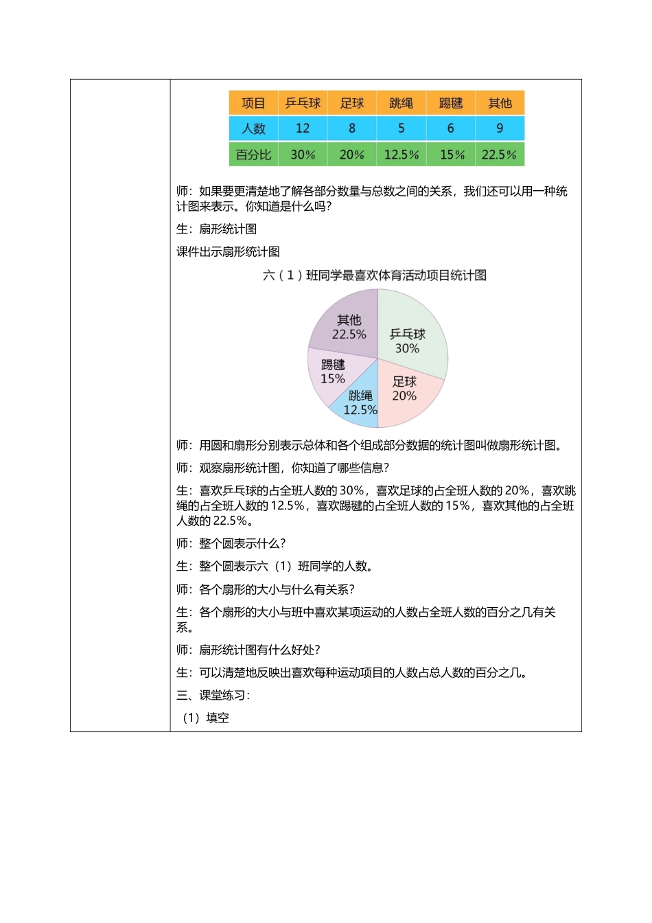 人教版小学数学六年级上册7.1《扇形统计图（一）》教学设计.docx_第3页