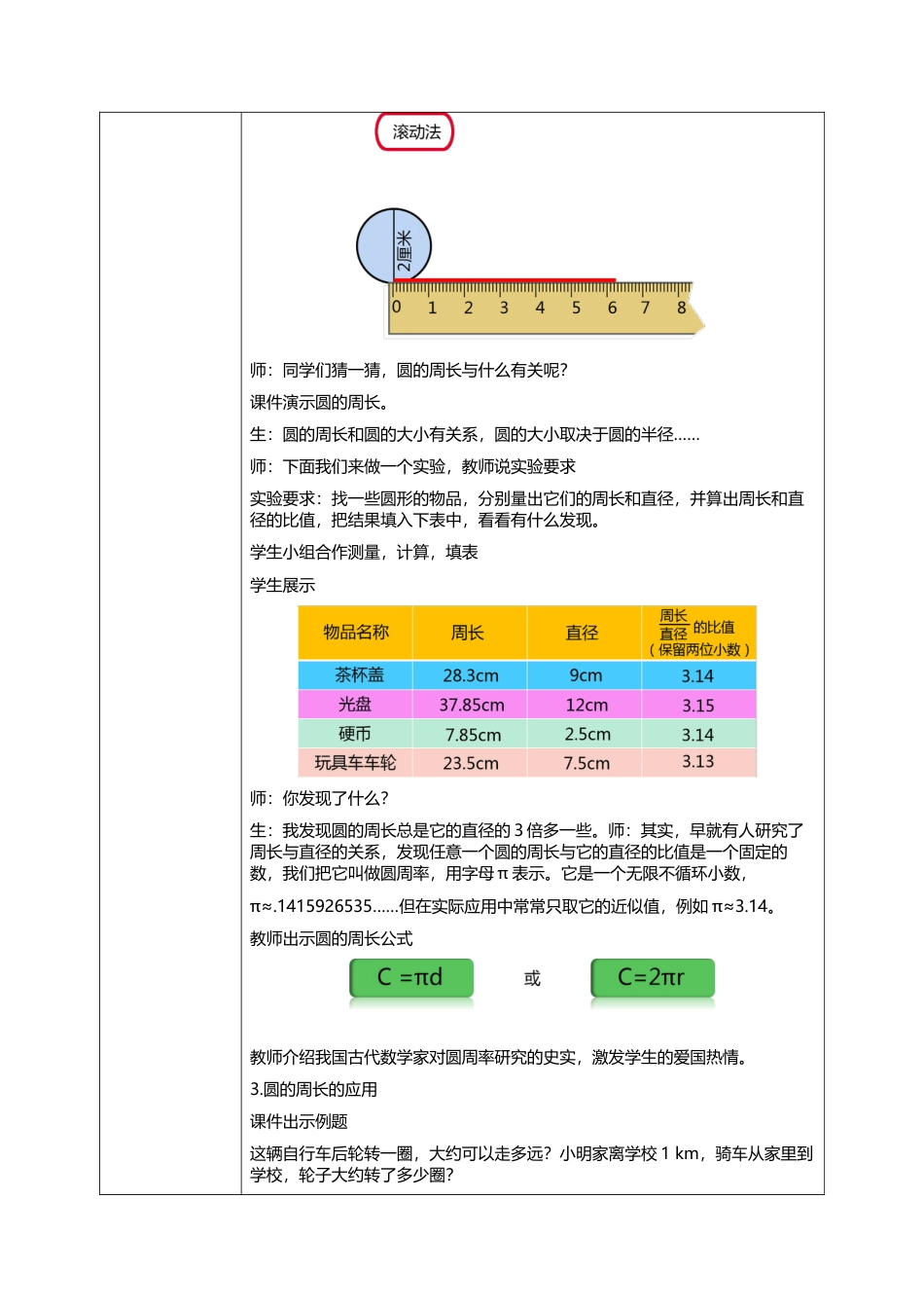 人教版小学数学六年级上册5.2《圆的周长》教学设计.docx_第3页