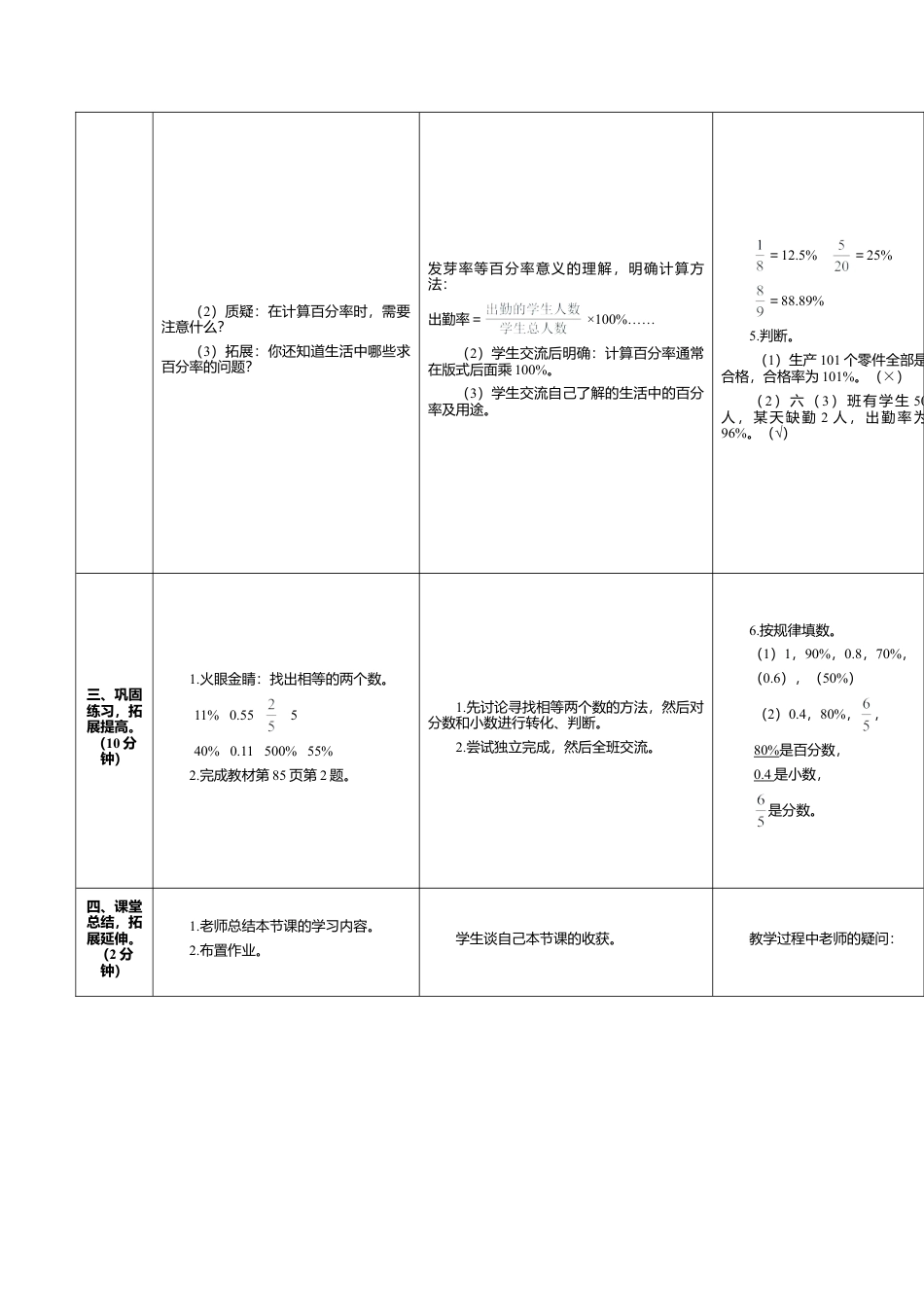 六年级数学上-6.2课时 百分率、小数和分数化成百分数(导学案).doc_第2页