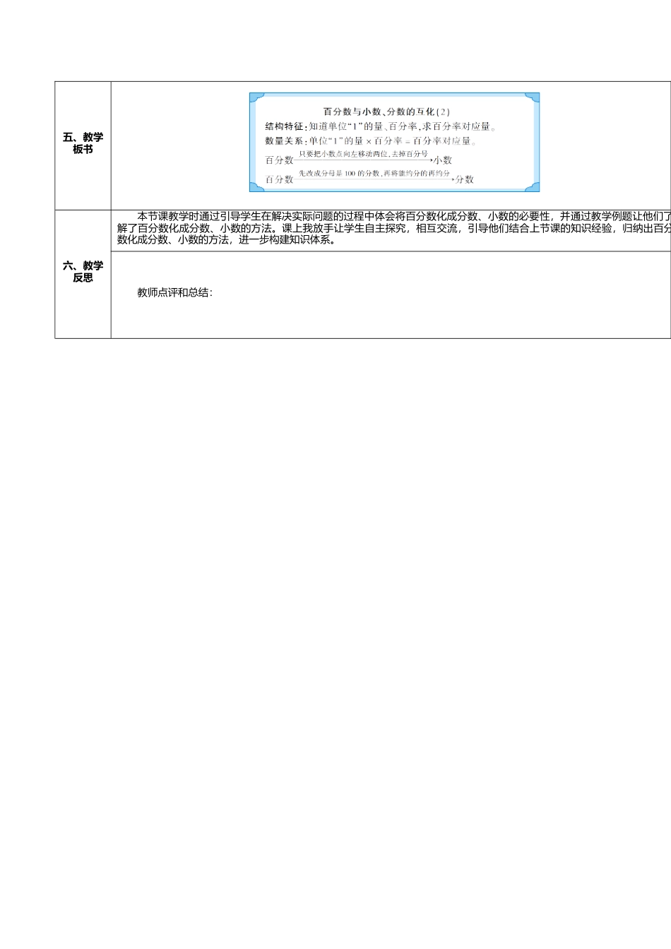 六年级数学上-6.3课时 百分数化成小数和分数(导学案).doc_第3页