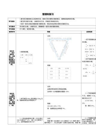 六年级数学上-6.6整理和复习(导学案).doc