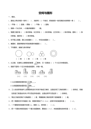 数学六年级下册总复习专题：空间与图形.doc