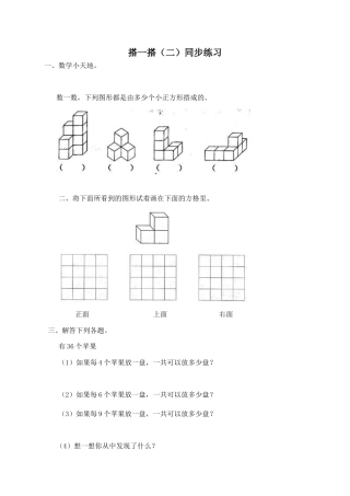 北师大版二年级下册数学一课一练-《搭一搭（二）》5.docx
