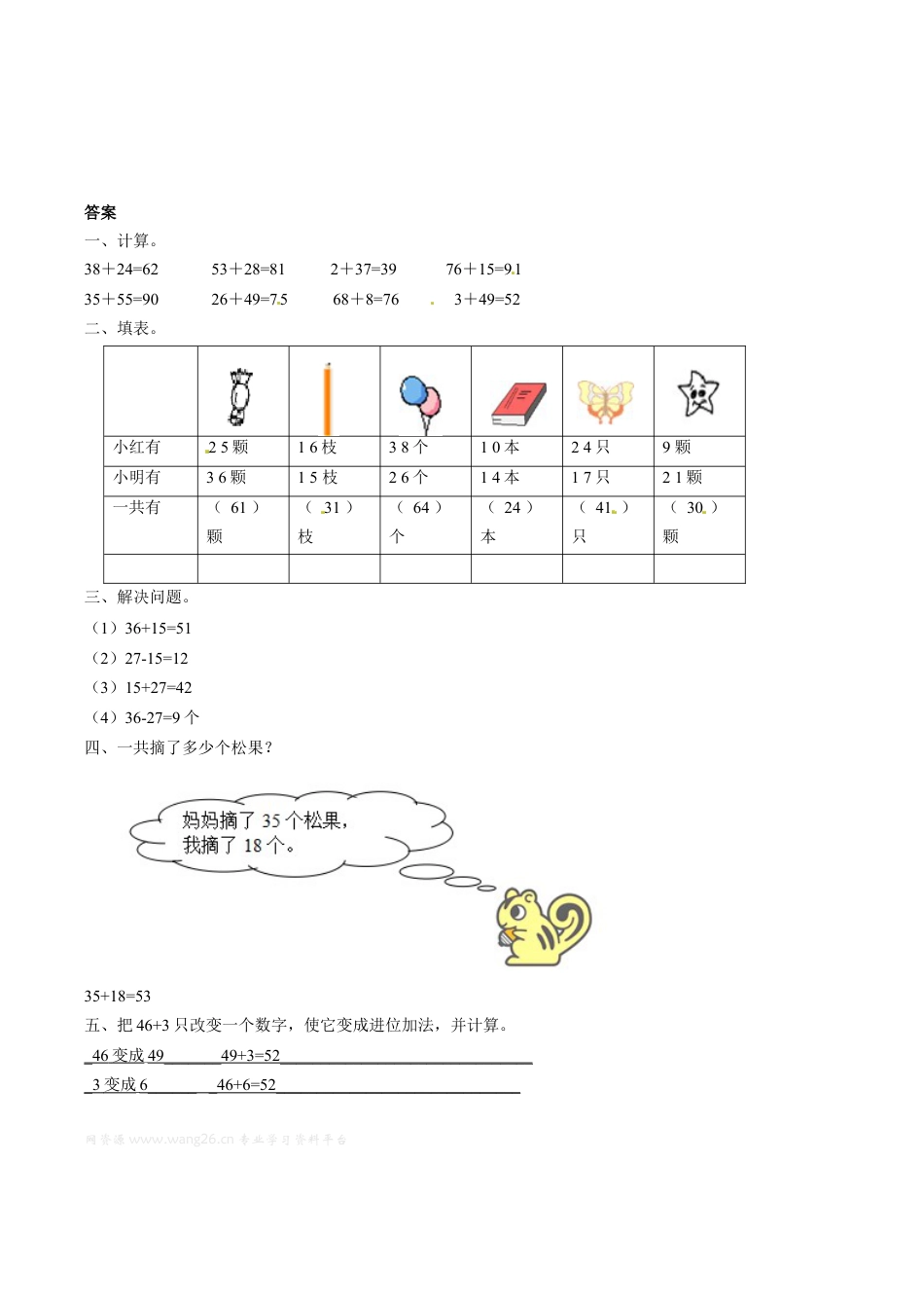 北师大版一年级下册数学一课一练-2.摘苹果1.docx_第3页