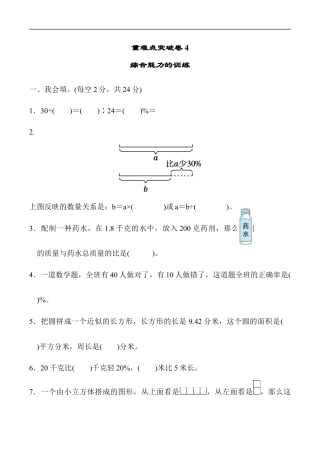 北师大版小学数学六年级上册-重难点突破卷4.docx