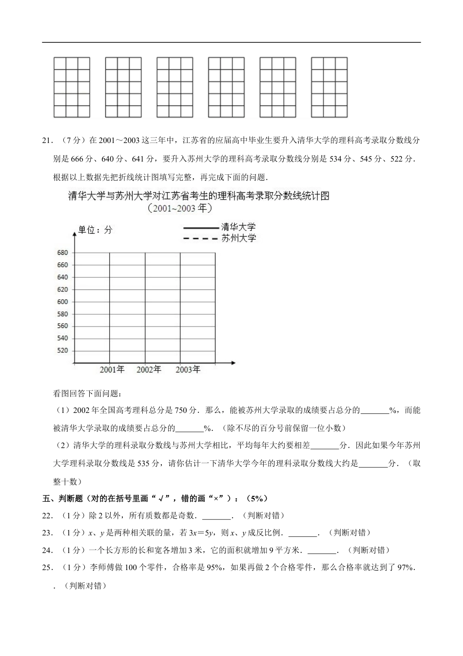 北师大版小学数学六年级下册-小升初模拟练习 (5).docx_第3页