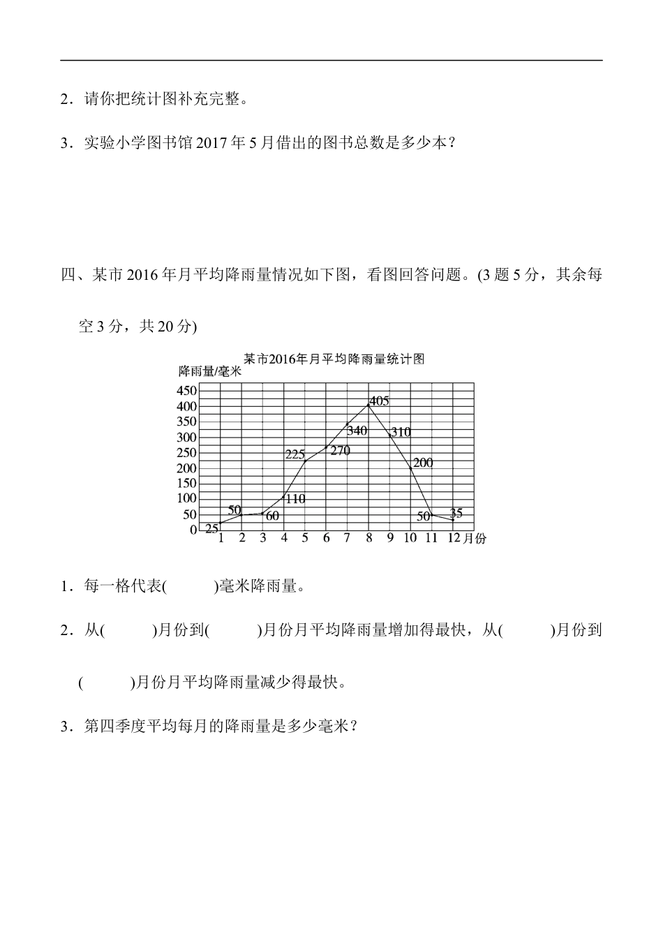 北师大版小学数学四年级下册-第六单元达标测试卷.docx_第3页