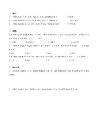 北京版数学六年级下-课时练习题-1.4 练习二.docx