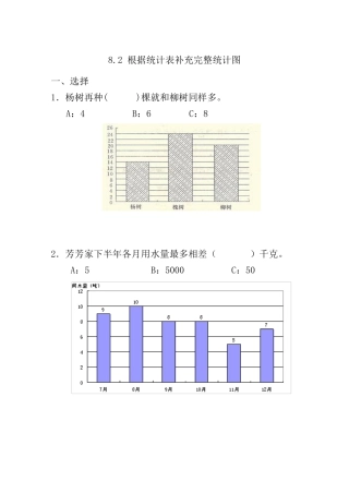 北京版数学四年级上-课时练习题-8.2 根据统计表补充完整统计图.docx