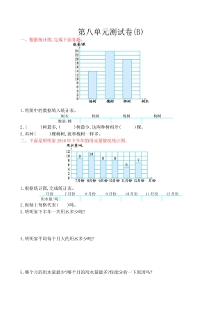 北京版小学数学四年级上册_第8单元测试卷(B)（含答案）.docx