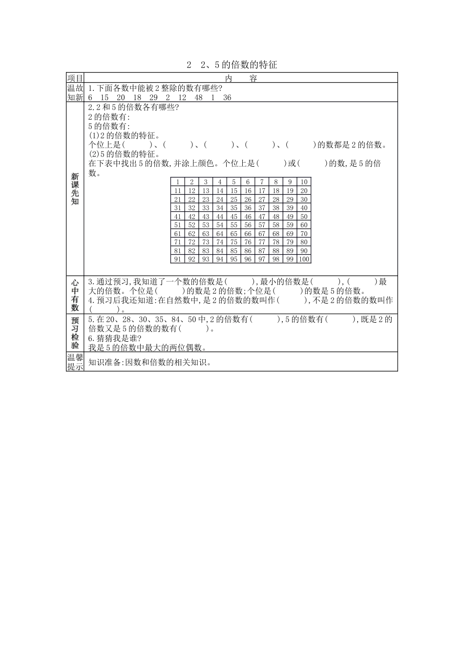 北京版小学数学五年级下册-3.2 2、5的倍数的特征.docx_第1页