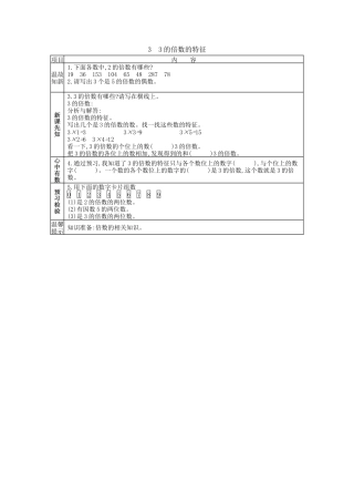 北京版小学数学五年级下册-3.3 3的倍数的特征.docx
