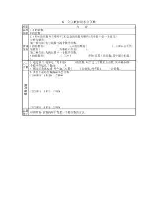 北京版小学数学五年级下册-3.6 公倍数和最小公倍数.docx