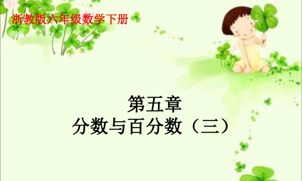 《分数与百分数》课件1-浙教版小学数学六年级下册.ppt