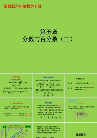 《分数与百分数》课件2-浙教版小学数学六年级下册.ppt