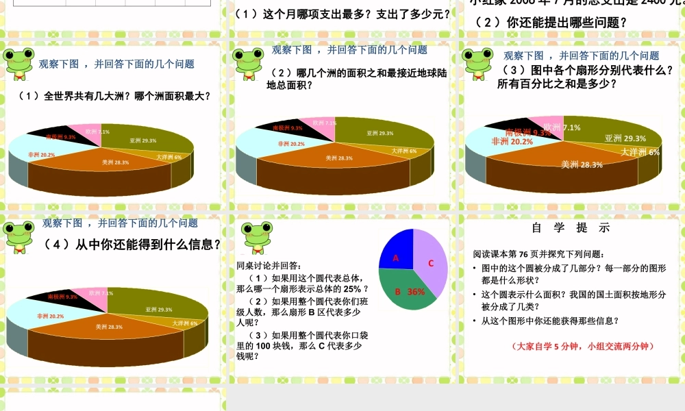 《扇形统计图》课件-浙教版小学数学六年级上册.ppt