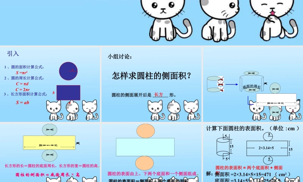 《圆柱的表面积》课件1-浙教版小学数学六年级下册.ppt