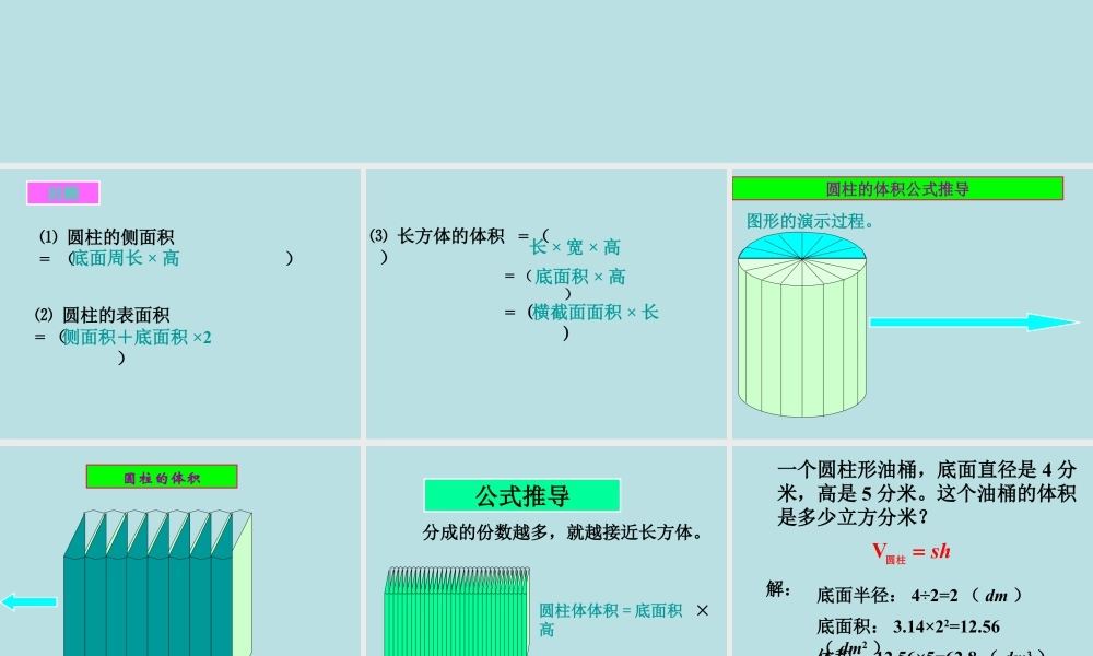《圆柱的体积》课件2-浙教版小学数学六年级下册.ppt