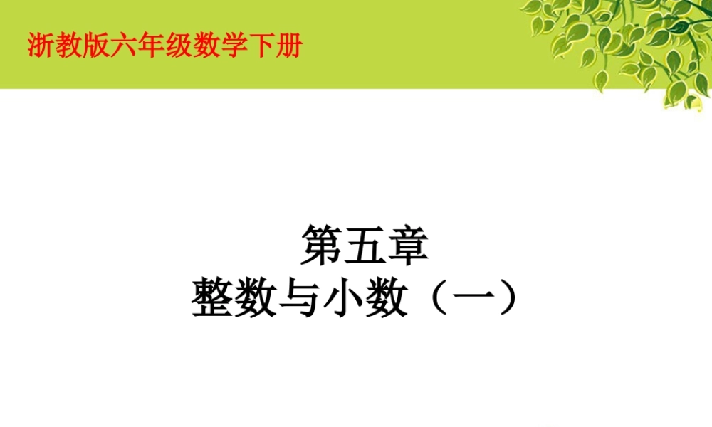 《整数与小数》课件1-浙教版小学数学六年级下册.ppt
