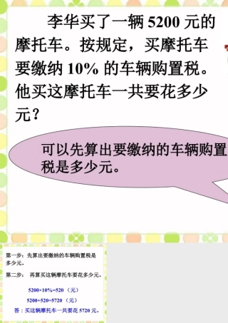 车辆购置税_百分数的应用（一）-浙教版小学数学六年级上册.ppt