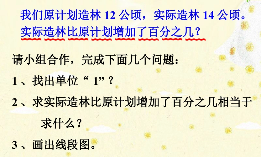 绿化造林_增加或减少了百分之几-浙教版小学数学六年级上册.ppt