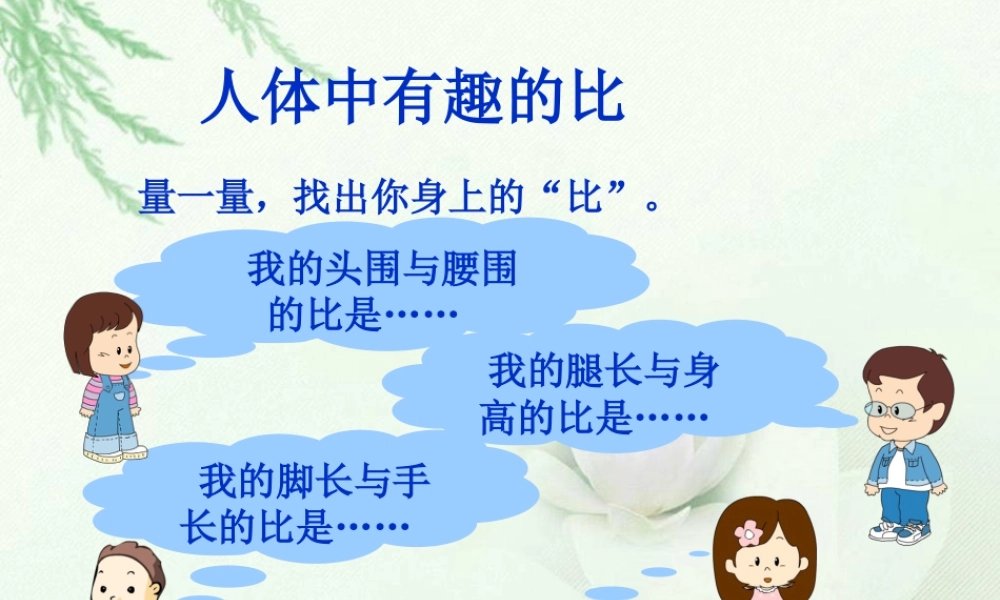 人体中有趣的比_比的意义和性质-浙教版小学数学六年级上册.ppt