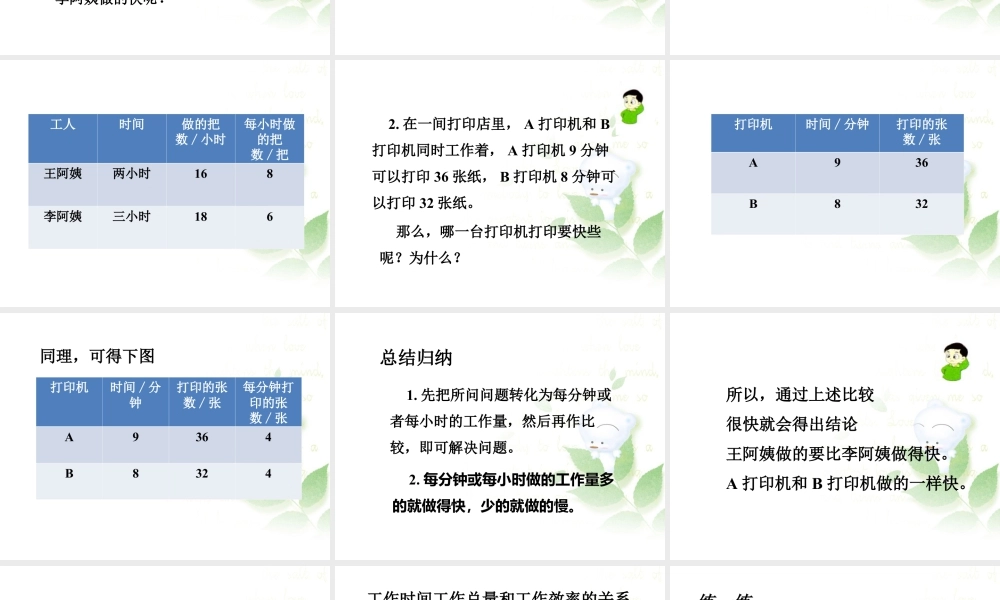 浙教版小学数学三年级下册-《工作效率 工作时间和工作总量》课件2.ppt
