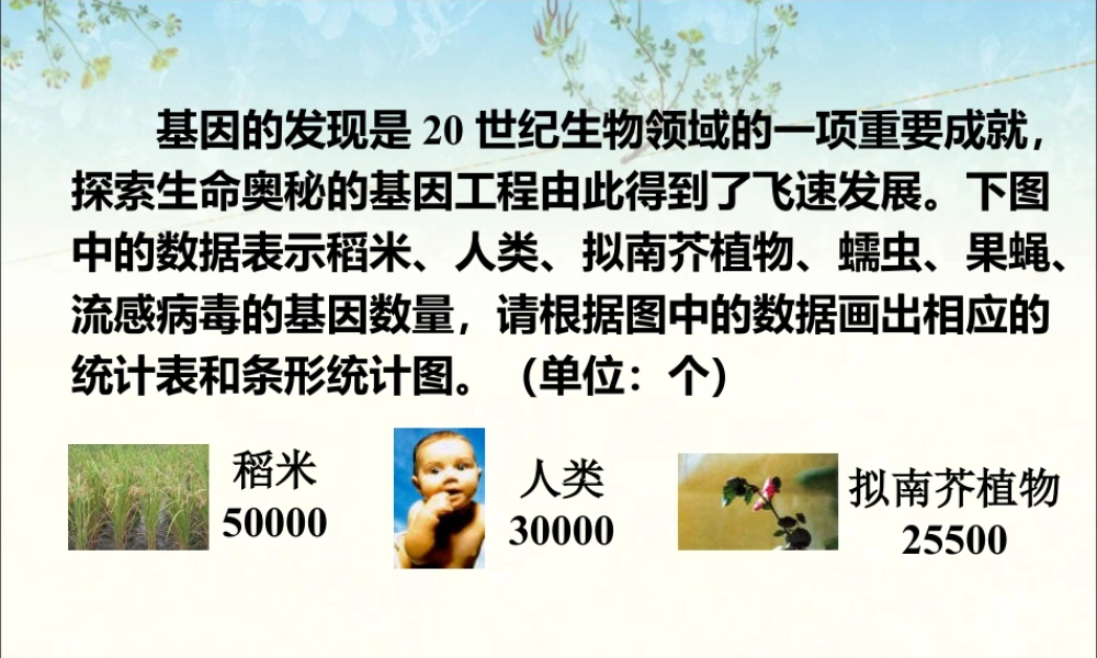 浙教版小学数学四年级上册-基因数量_统计表和条形统计图.ppt