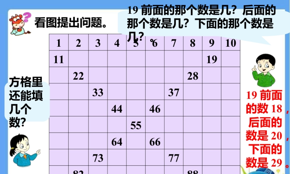 浙教版小学数学一年级下册-看图提出问题_找规律填数.ppt
