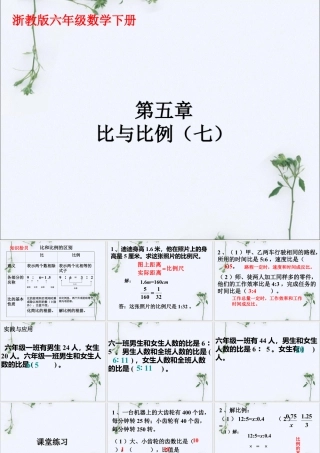 《比与比例》课件1-浙教版小学数学六年级下册.ppt