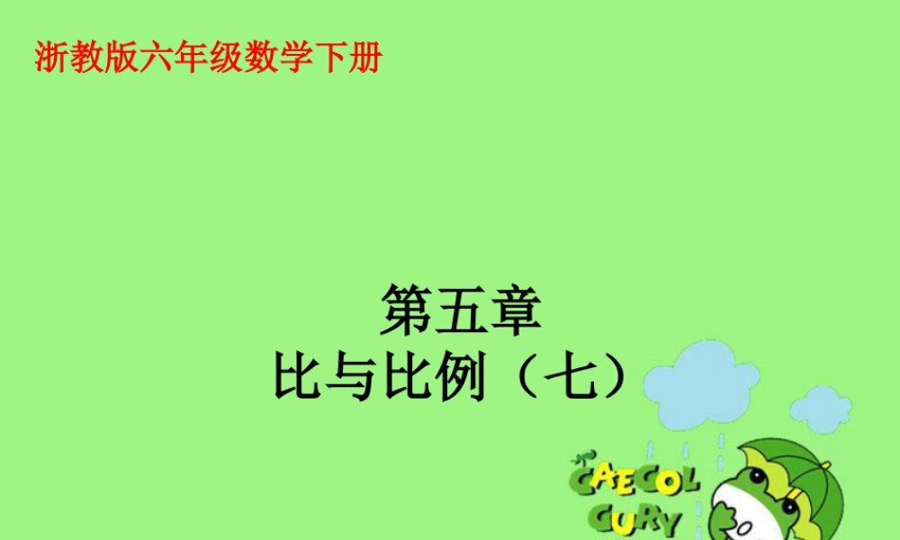 《比与比例》课件2-浙教版小学数学六年级下册.ppt