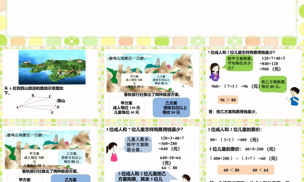 《方案设计》课件-浙教版小学数学五年级上册.ppt