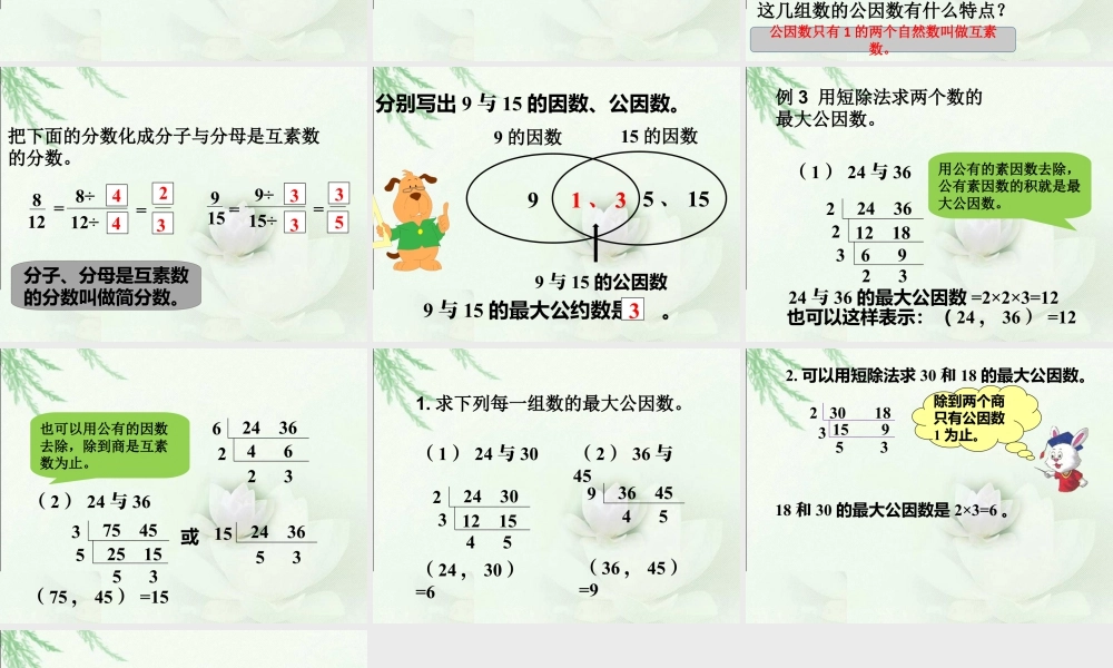 《公因数》课件1-浙教版小学数学五年级下册.ppt