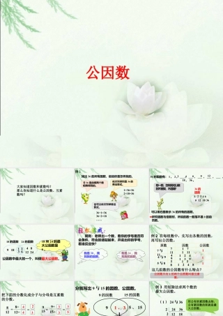《公因数》课件1-浙教版小学数学五年级下册.ppt
