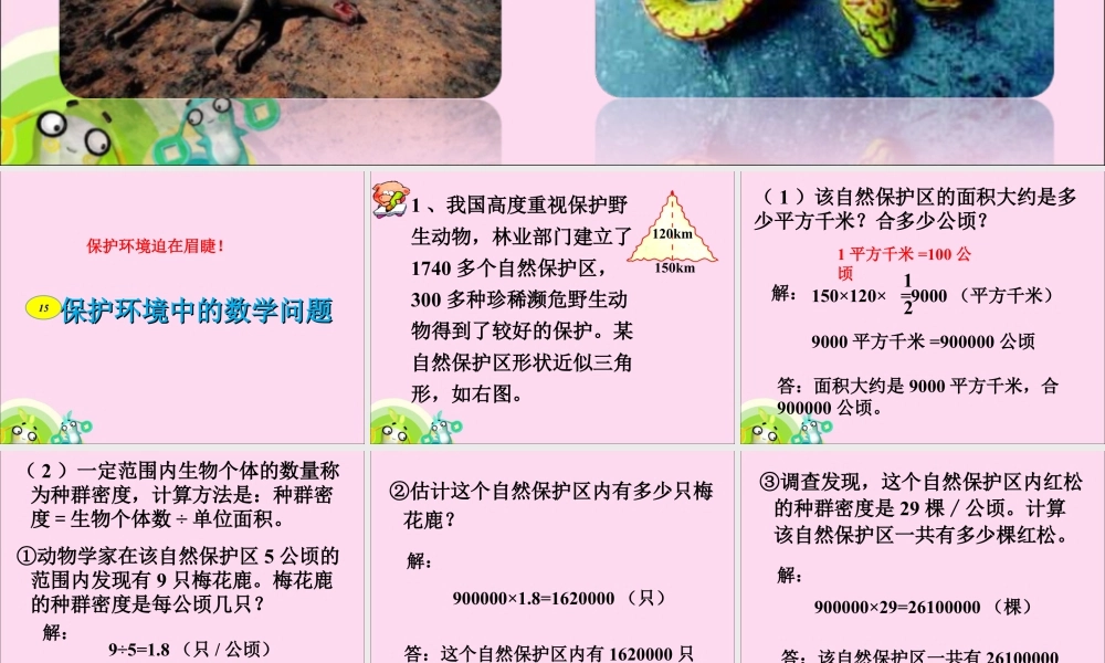 《环境保护中的数学问题》课件2-浙教版小学数学六年级下册.ppt