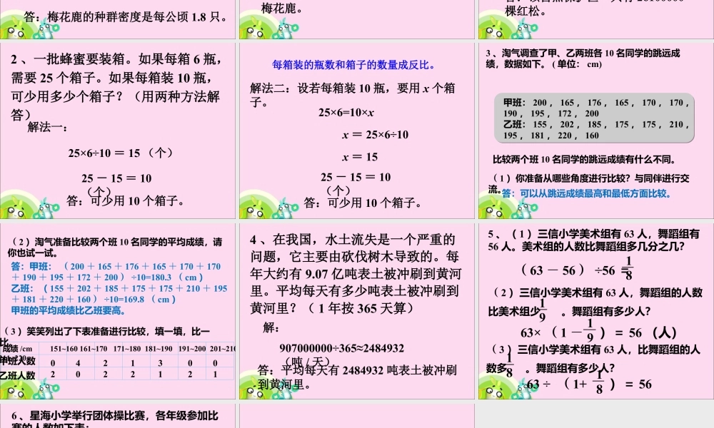 《环境保护中的数学问题》课件2-浙教版小学数学六年级下册.ppt