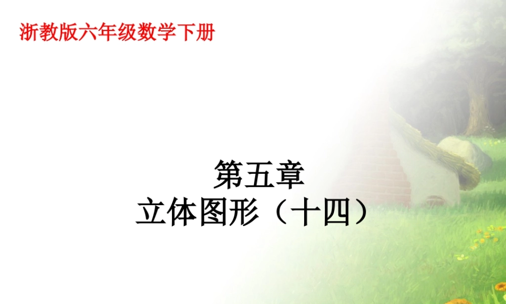 《立体图形》课件1-浙教版小学数学六年级下册.ppt