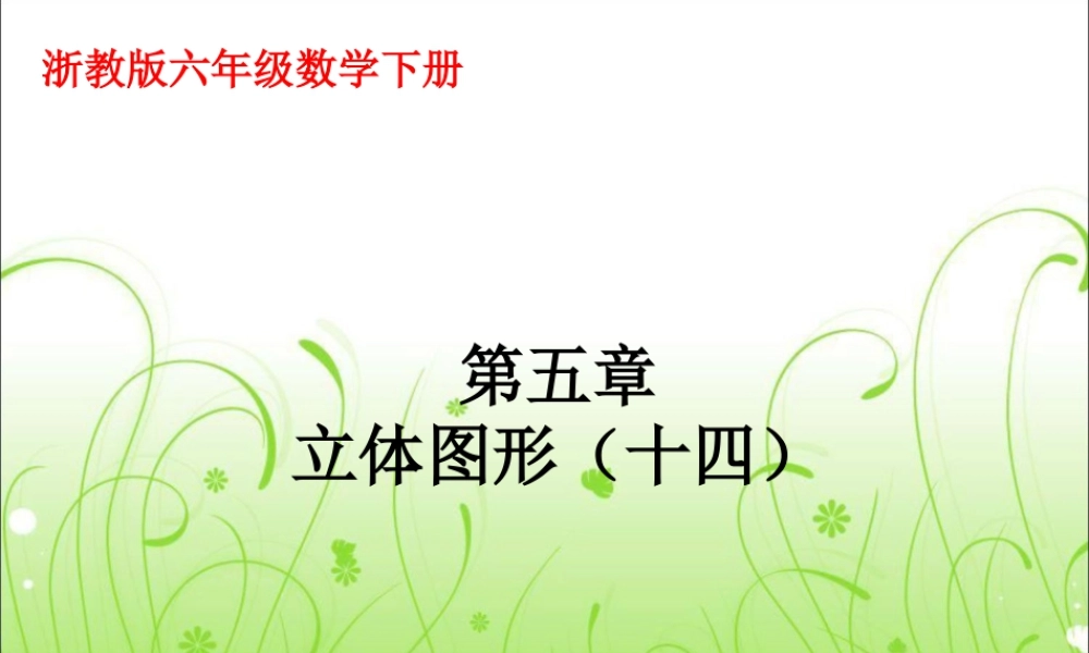 《立体图形》课件2-浙教版小学数学六年级下册.ppt