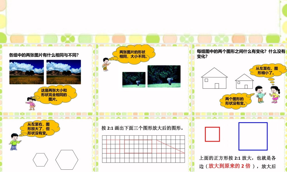《图形的放大和缩小》课件-浙教版小学数学六年级上册.ppt