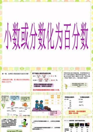 《小数或分数化为百分数》课件-浙教版小学数学六年级上册.ppt